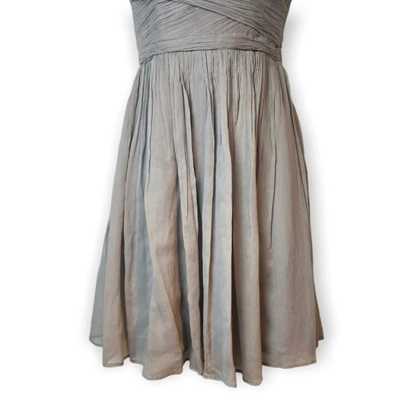 J. Crew Graphite Grey Taryn Silk Chiffon Strapless  Dress - Picture 7 of 12